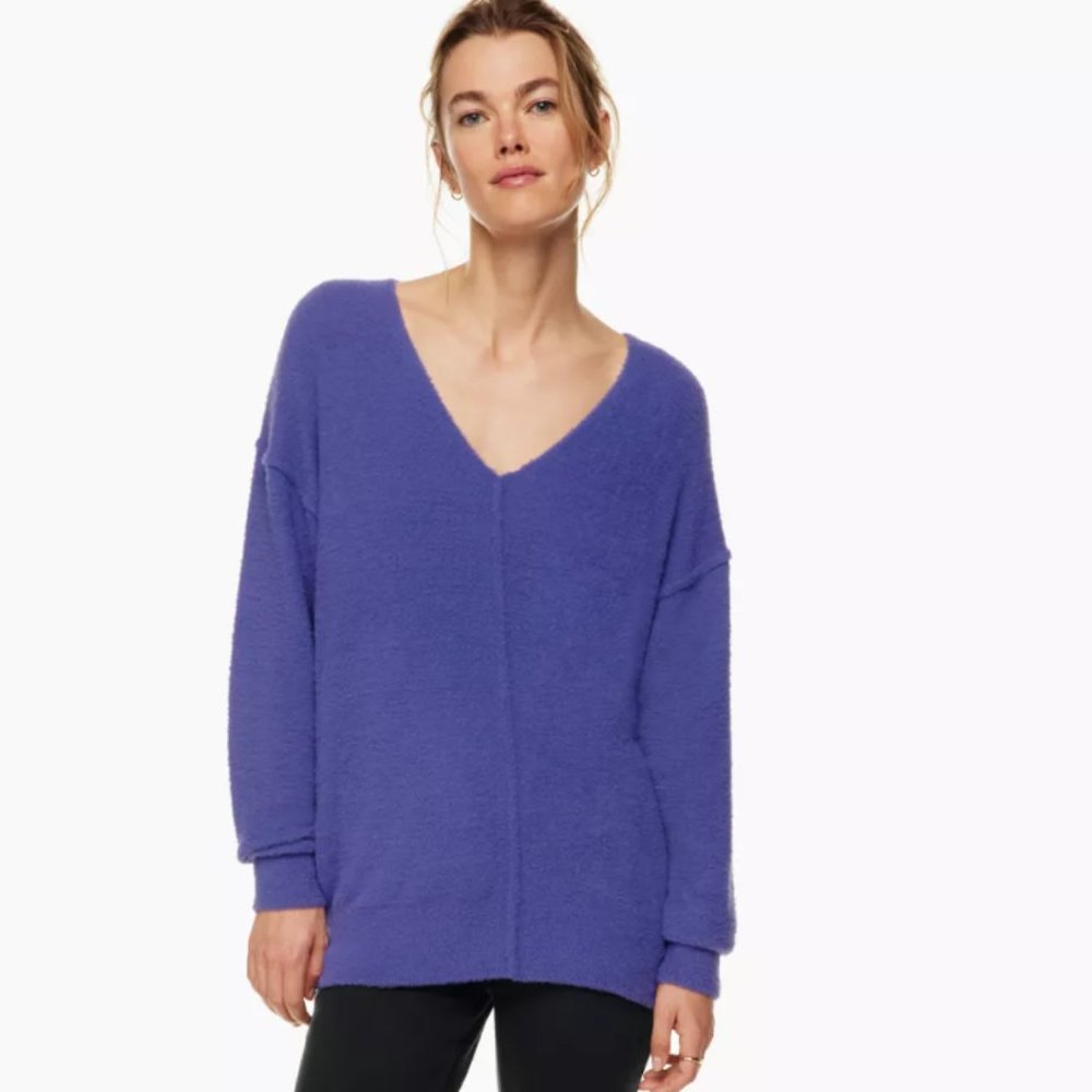 Aritzia Hush Knit V-Neck Sweater